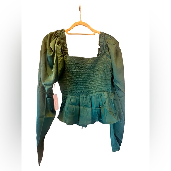 NWT Emerald green/Jewel tone long sleeve top - small - Picture 3 of 6